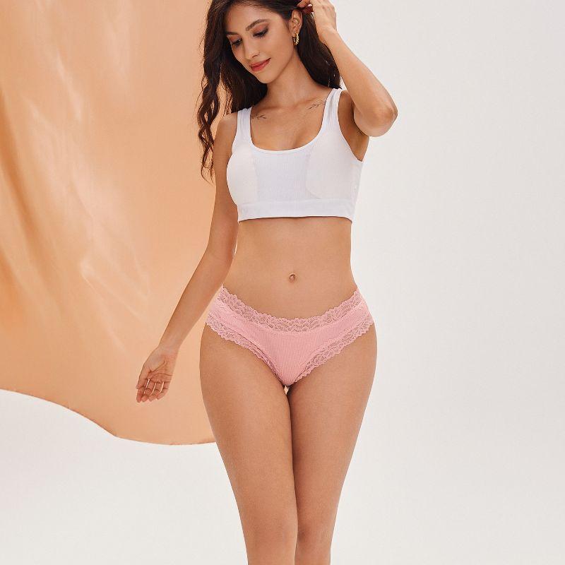 FINETOO Lace Panty for Women Sexy Thongs G-String Underwear Lingerie Female Panties Cotton Floral Panties