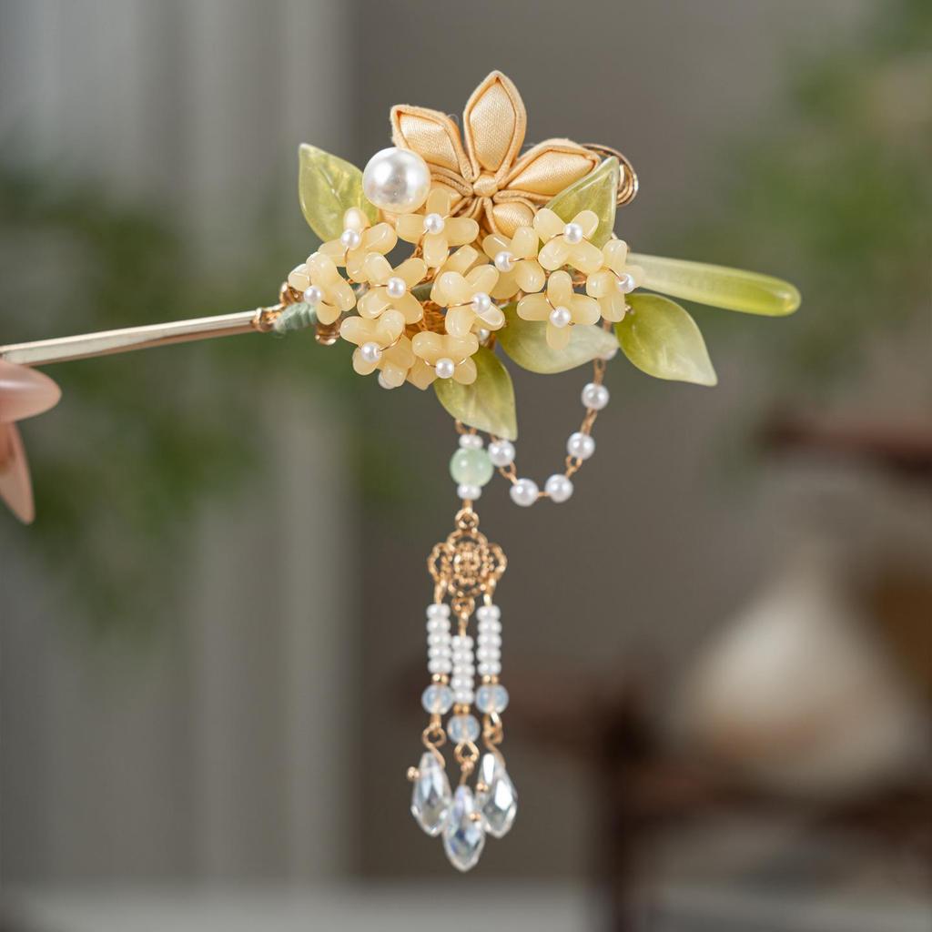 Osmanthus Hairpin: Elegant Chinese Hanfu & Qipao Accessory for Daily Wear