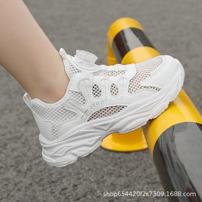 Cheap Campus Summer Screw-on Kids Dad Shoes Mesh Breathable Big Kids Running Shoes Casual Sneakers