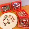 Yousheng 5Pcs/Set Christmas Bracelet Earrings Kit Handmade Kids Colorful Beads Bracelet Santa Claus Reindeer Tree Charm Jewelry Holiday Gift