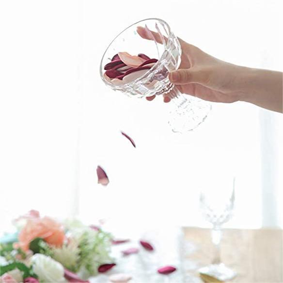 300-Pack Burnt Edge Silk Rose Petals for Wedding Decoration, Multi-Color Options