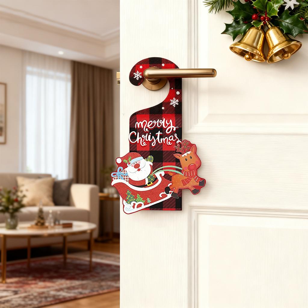 6Pcs Christmas Doorknob Hanger Decoration,Christmas Doorknob Ornament, Easy Install Easy To Use