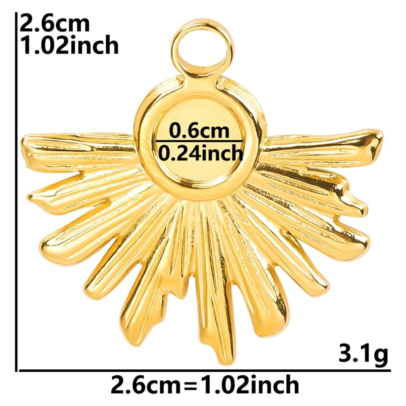 6pcs Gold Color Stainless Steel Charms For Jewelry Making Supplies Plant Leaf Flower Pendant Charm Cherry Pepper Sunflower Charm