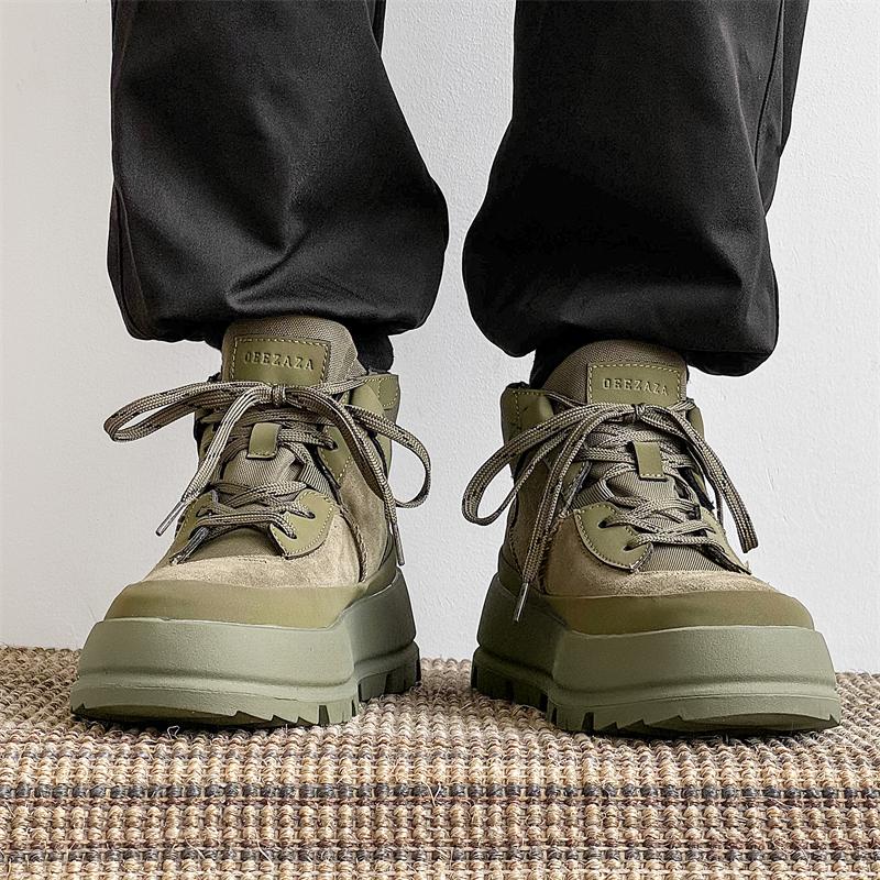 Fashion Casual Men's Shoes Fashion Designer Style Daily Trend Party Outdoor Street Office Youth High-quality Black Thick Soled Shoes