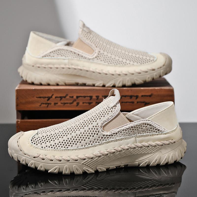 Summer Men Sandals Genuine Leather Mens Casual Shoes Outdoor Men Leather Sandals for Men Beach Shoes Roman Mens Shoes