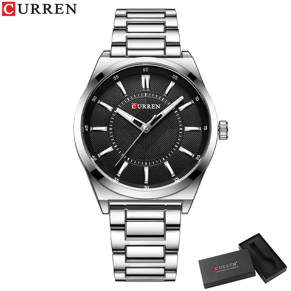 CURREN Man Watch Fashion Stainless Steel Quartz Wristwatches Top Brand Simple Thin Watches for Men Gold Clock