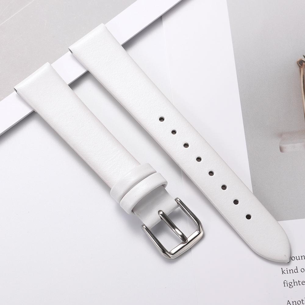 Ultra-dünnes Kalbsleder Uhrenarmband 10mm 12mm 14mm 16mm Uhrenband Damen Universell Schlank Weich Handgelenk Armband Gürtel mit Dornschließe