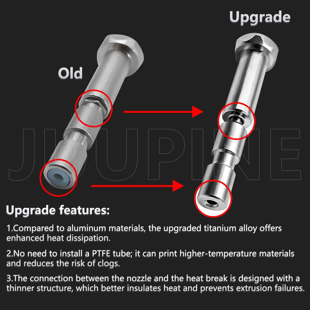 Upgrade for Anycubic Kobra 3 Max Nozzle Without PTFE Tube 0.6 0.4 0.8 Nozzles Titanium Alloy Heatbreak Kobra 3 Max Accessories