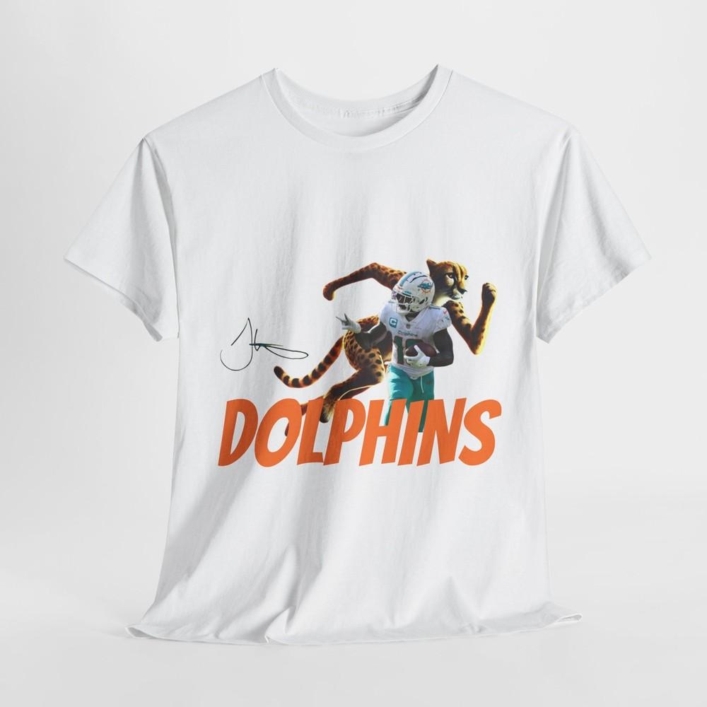 Miami Dolphins Тайрик Хилл Гепард Фан Унисекс Футболка из Плотного Хлопка Унисекс Футболка S