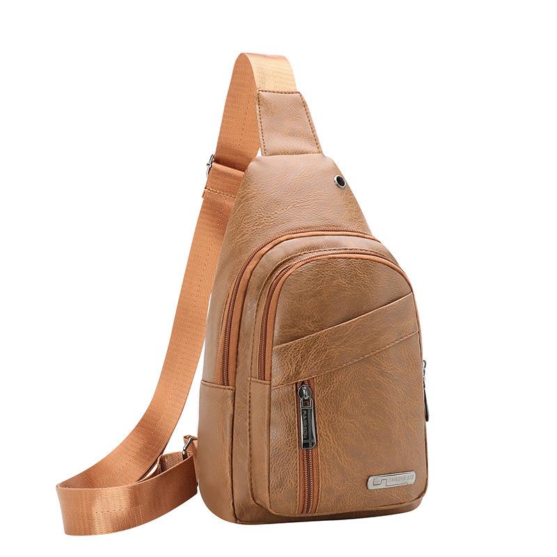 Men'S Crossbody Bags Men'S Chest Bag Designer Messenger Bag Leather Shoulder Bags Diagonal Package Large Capacity Bag For Travel
