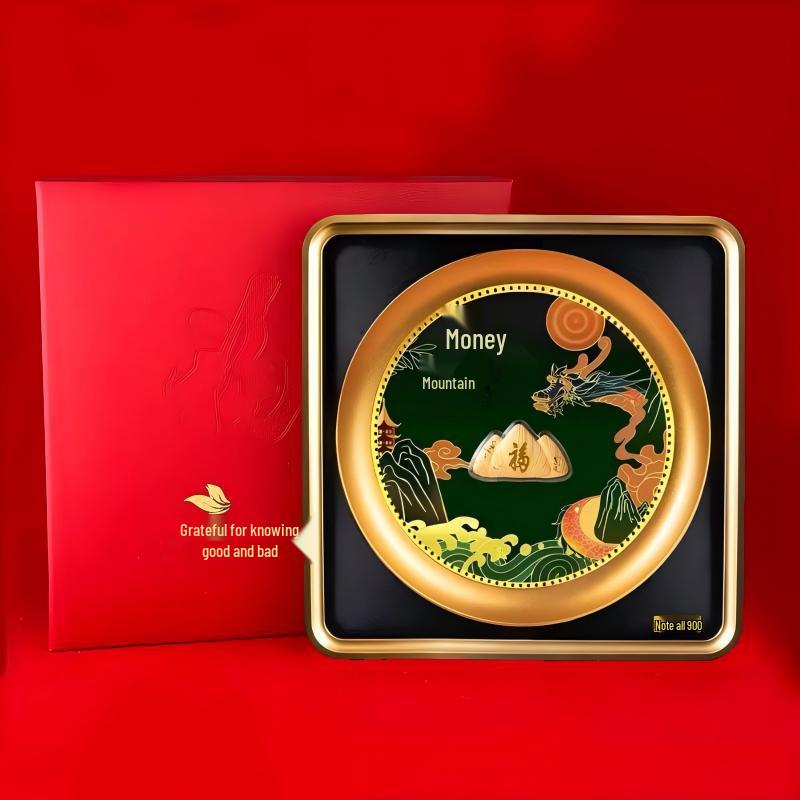 Golden Arowana Three Sheep Prosperity 3D Gold Foil Painting Ornament for Office or Business Opening