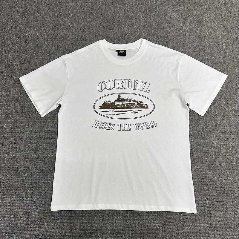 Corteiz Alcatraz Series T-shirt Short-sleeved Letter Logo Printed Men's and Women's Double Yarn Fashion Casual Short-sleeved Tide