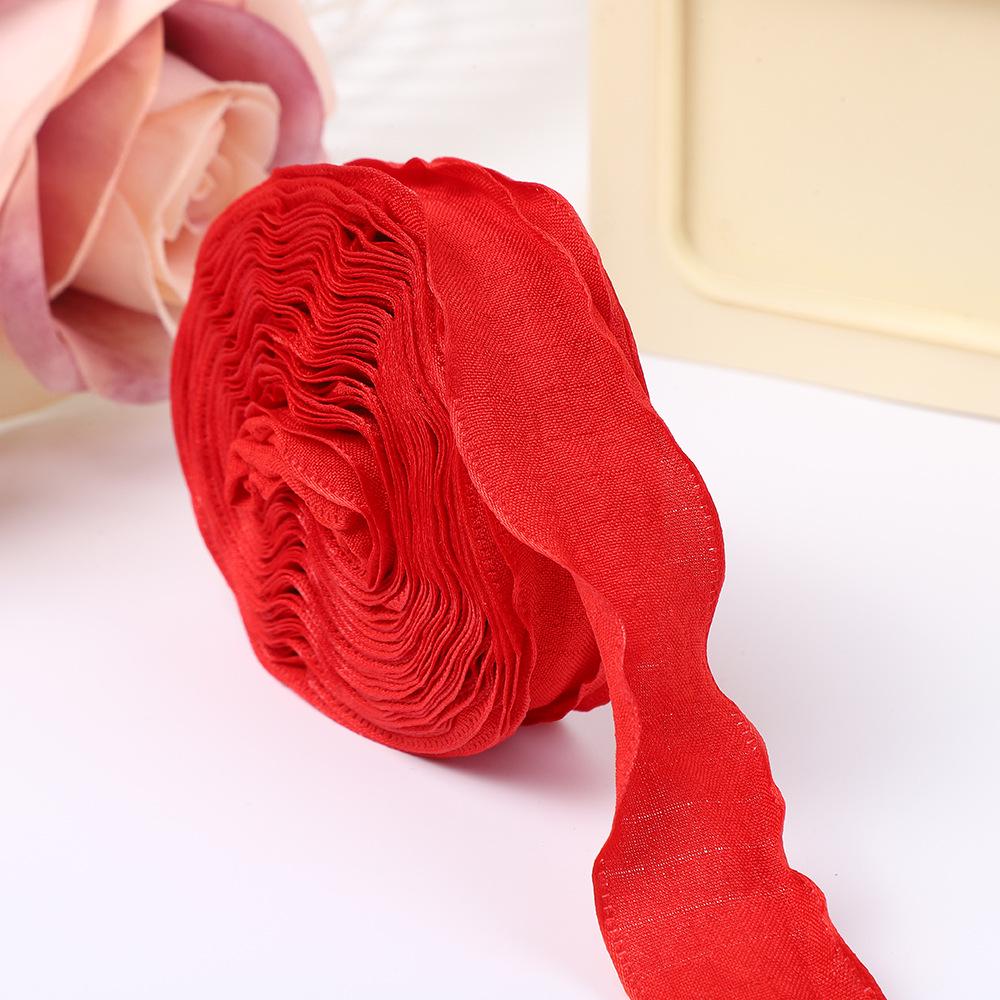 2.5cm Pleated Christmas Ribbon for Floral Arrangements & DIY Bouquets
