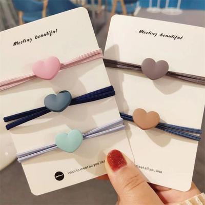 Cadeau Femme Fille Anneau de Cheveux Haute Élasticité Corde Élastique pour Cheveux en Forme de Cœur
