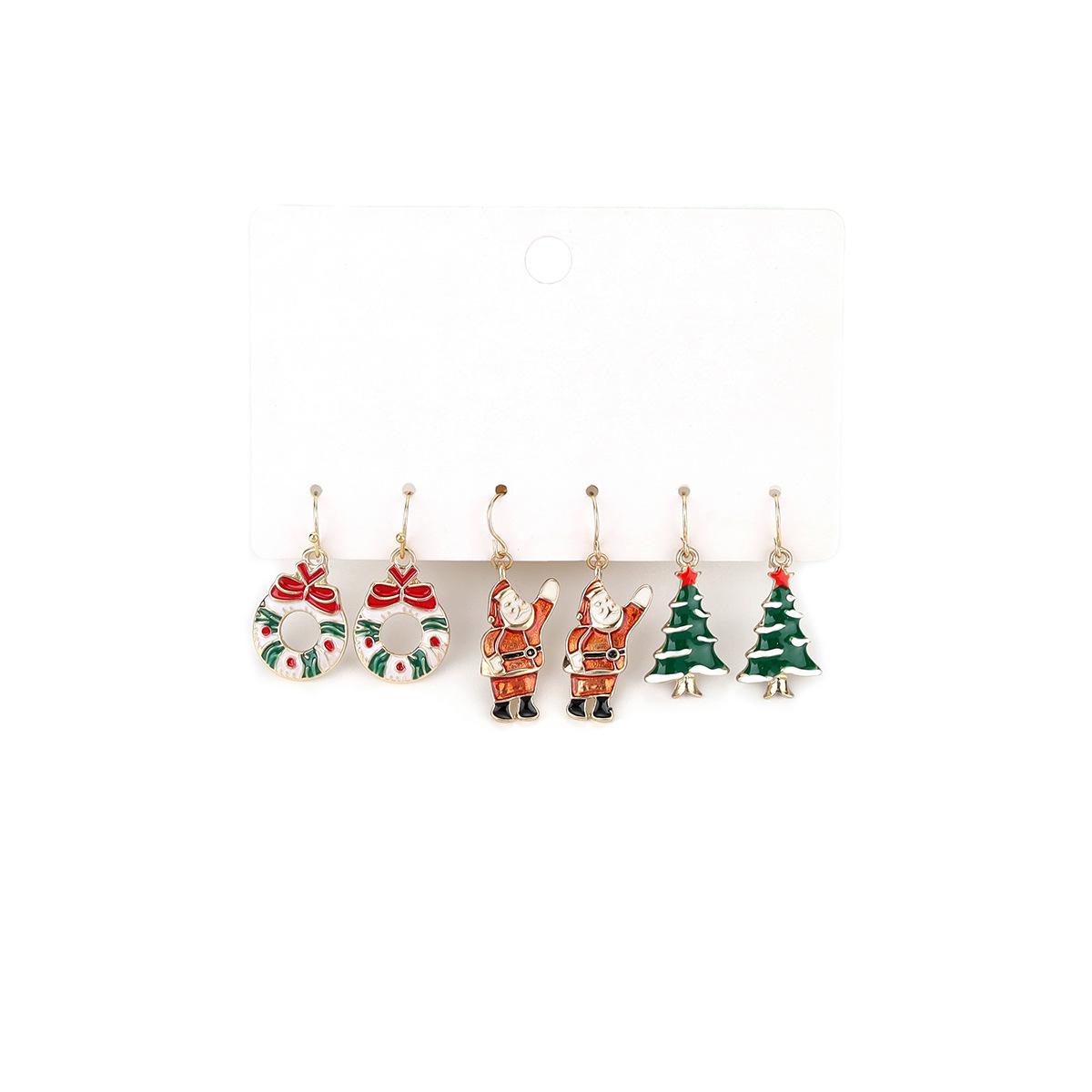 European and American cute cartoon Christmas earrings, autumn and winter Christmas gifts Santa snowman earrings