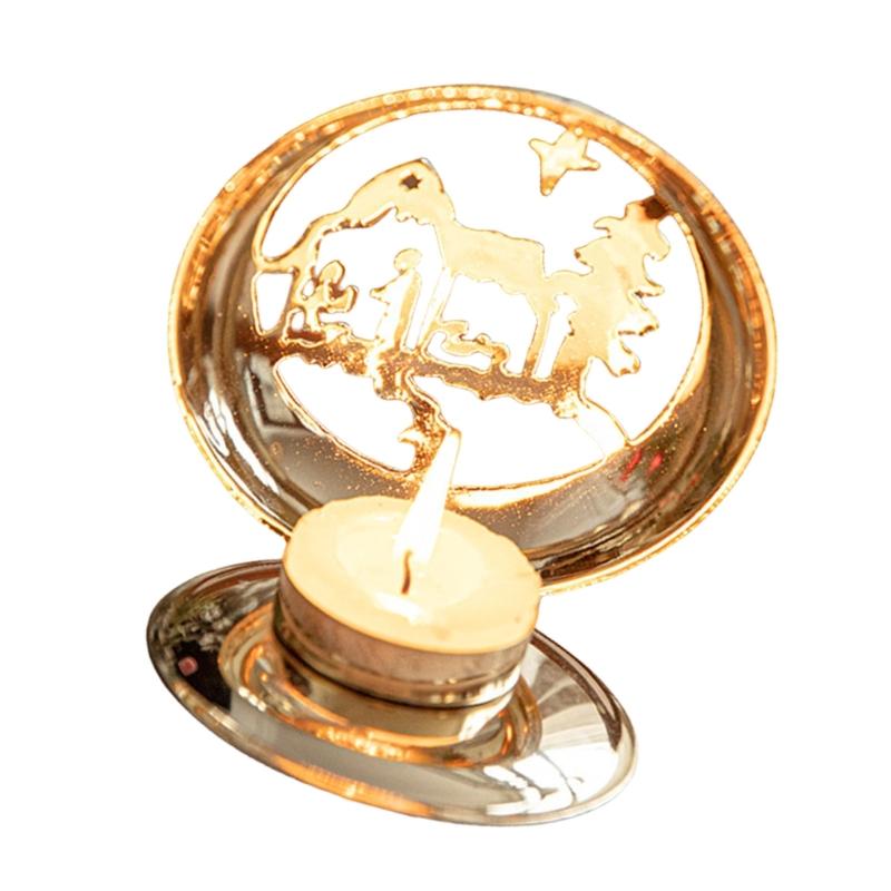 Weihnachten Gold Eisen Kerzenständer Halter Heimdekorationen Hochzeit Heimdekorationen Kerzenständer