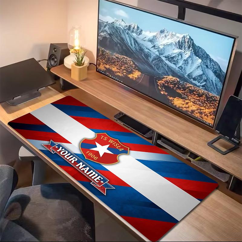 TS Wisła Krakow Print Cushion Non-slip Laptop Tablet Big Mousepad XXL Mat Mini PC Playmat With Lock edge
