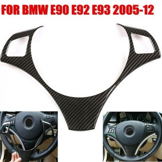 Carbon Fiber Steering Wheel Frame Trim Cover Car Trim For BMW E90 E92 E93