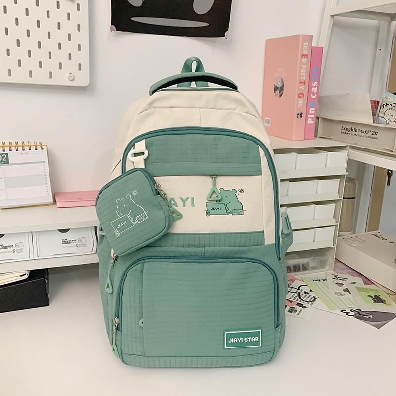 Женский рюкзак с цветными блоками — фото 13