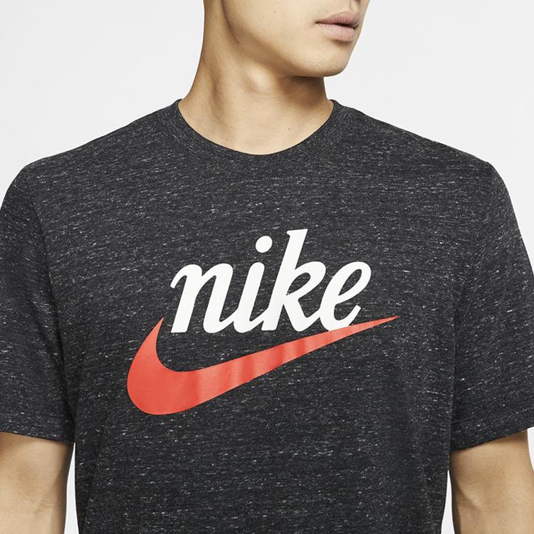 Nike Sportswear Heritage Letter Logo Print Short Sleeve T-Shirt Men Tops Black CK2382-010