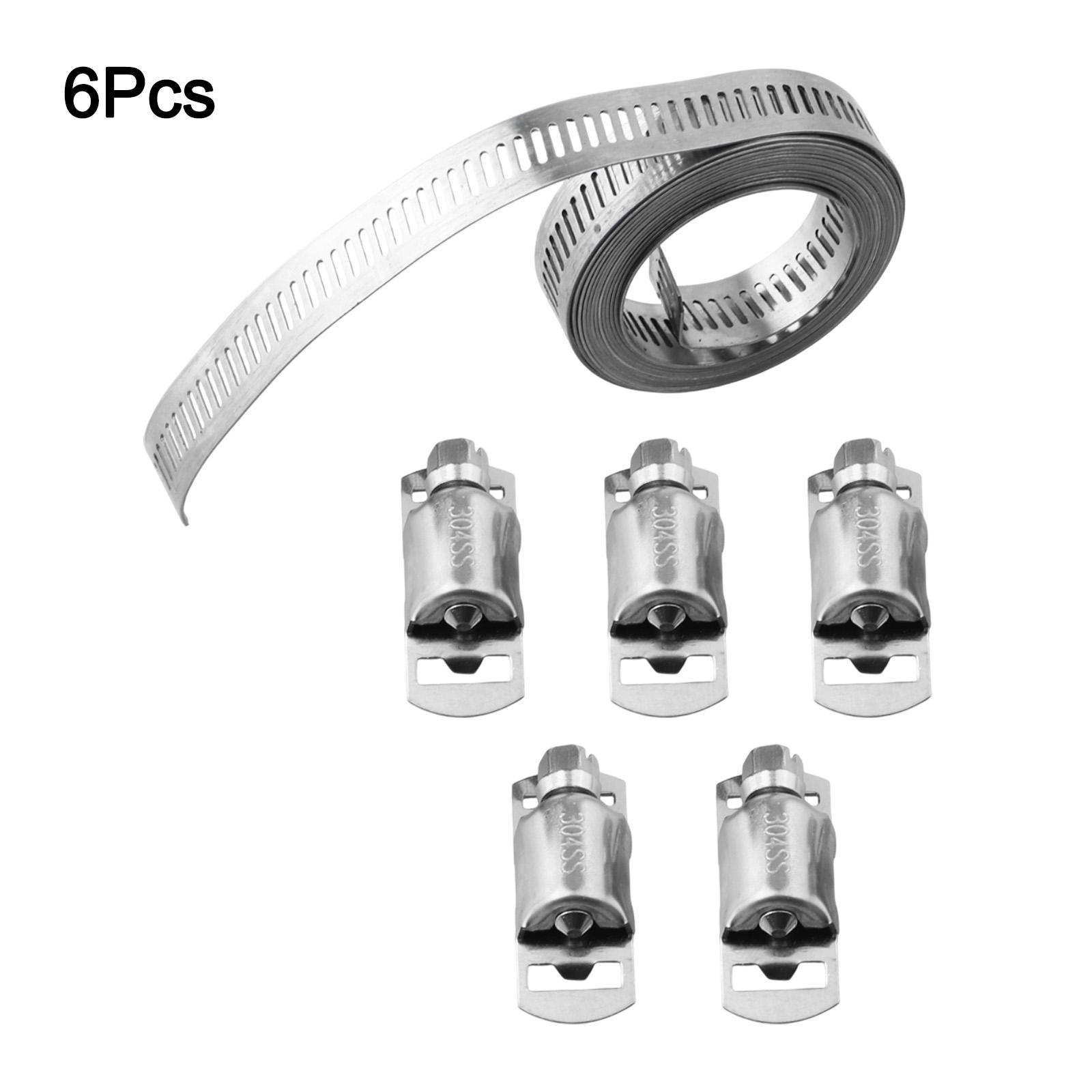 Stainless Steel Hose Clamp Worm Gear Adjustable Large Worm Gear Hose Clamp Kit And Fasteners Car Accessories