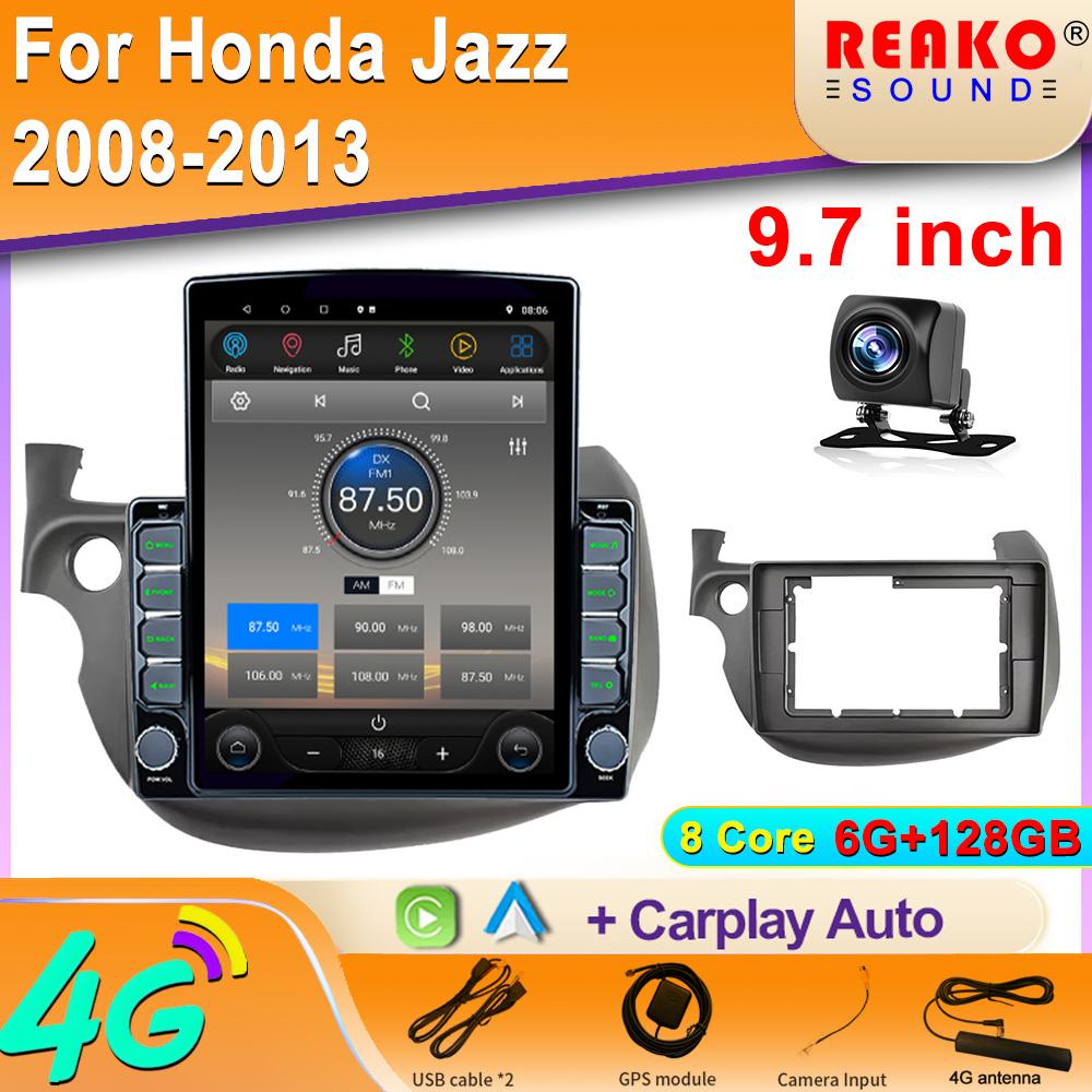 9.7" Vertical Style Tesla Screen Android 12.0 Car Radio For Honda Fit Jazz 2007-2013 Carplay GPS Navigation Multimedia Player