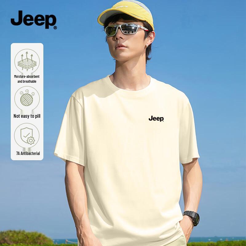 JEEP Men s Round Neck Breathable Anti-Bacterial Short Sleeve T-Shirt 2XL