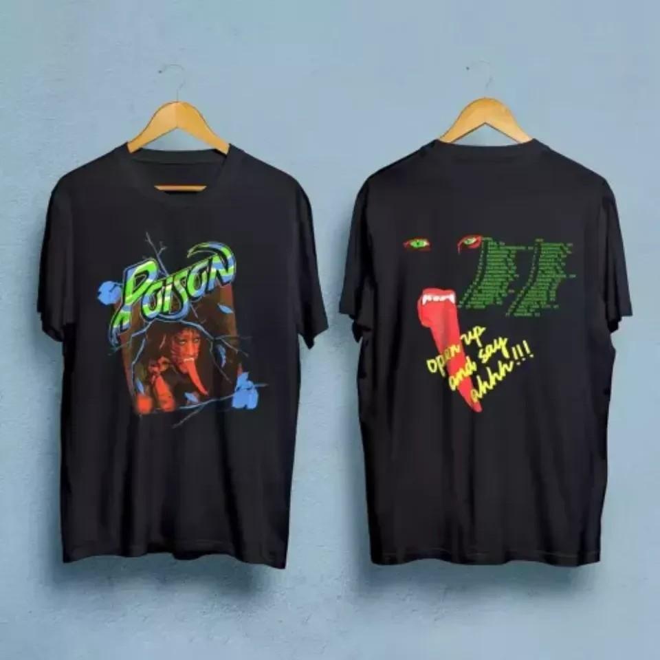 Vintage 80s POISON Open Up And Say Ahh BANNED 1988 tour concert band Music TSh Unisex T-Shirt XXL