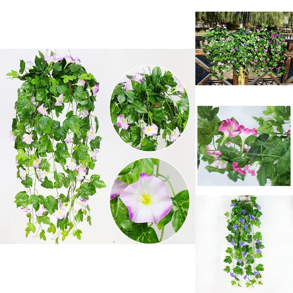 Stunning Faux Silk Morning Glory Hanging Basket For Artistic Home Wall Display Ideas