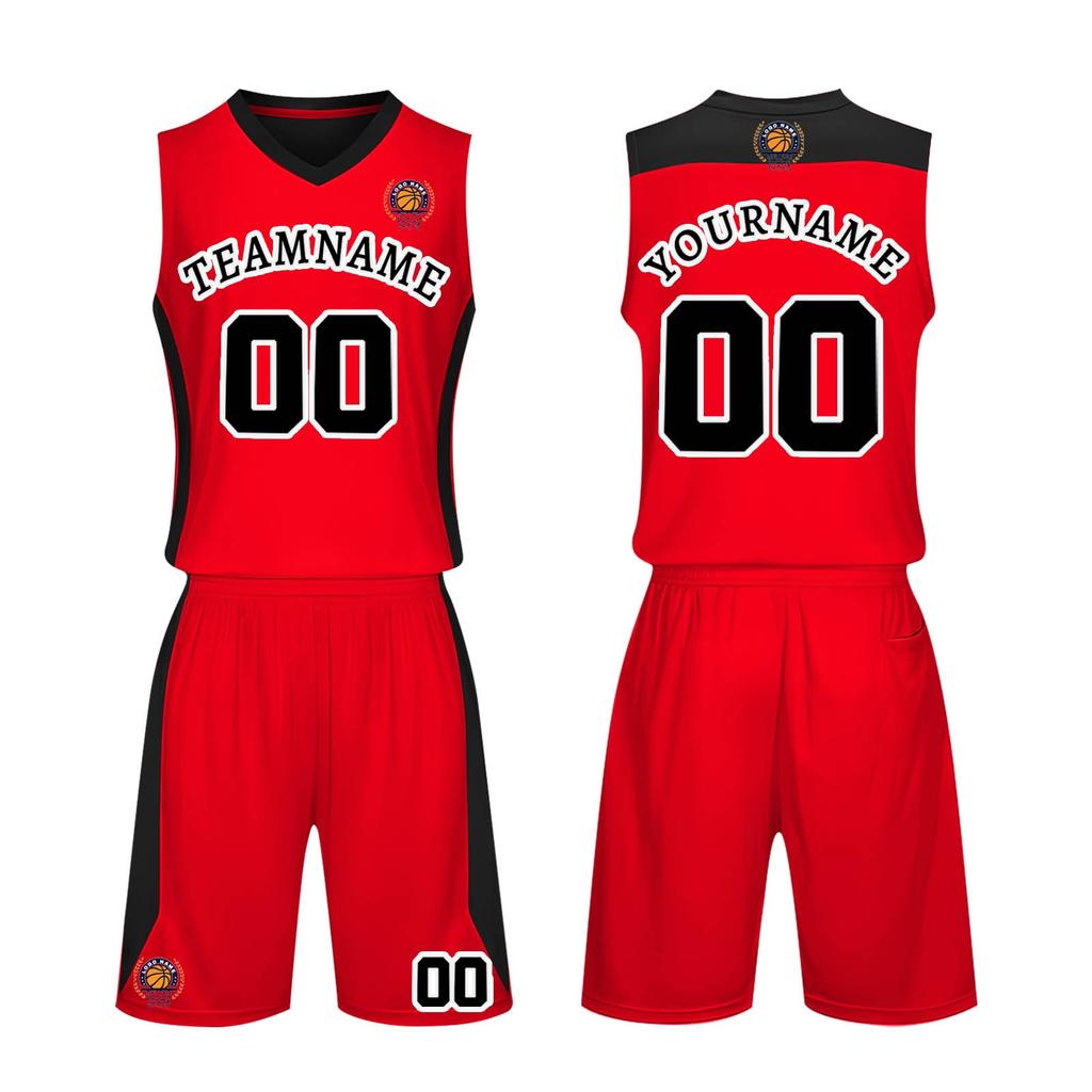 Ärmelloses Basketball-Trikot und Shorts-Set für Herren Atmungsaktive Sportuniform V-Ausschnitt Sportbekleidung für Training und Wettkampf