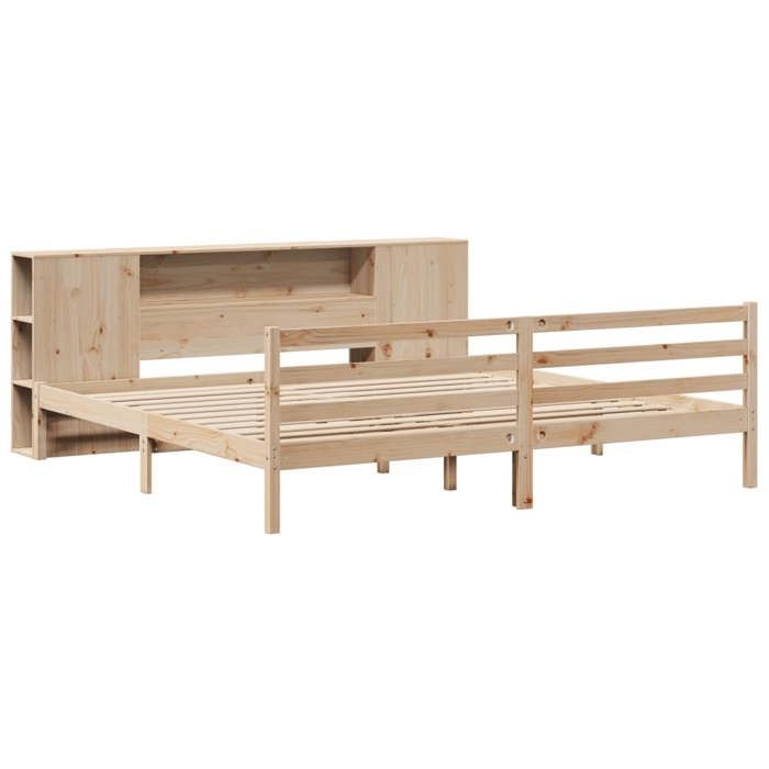 VidaXL Bookcase Bed Without Mattress 180x200 Cm Solid Pine Wood 3321858
