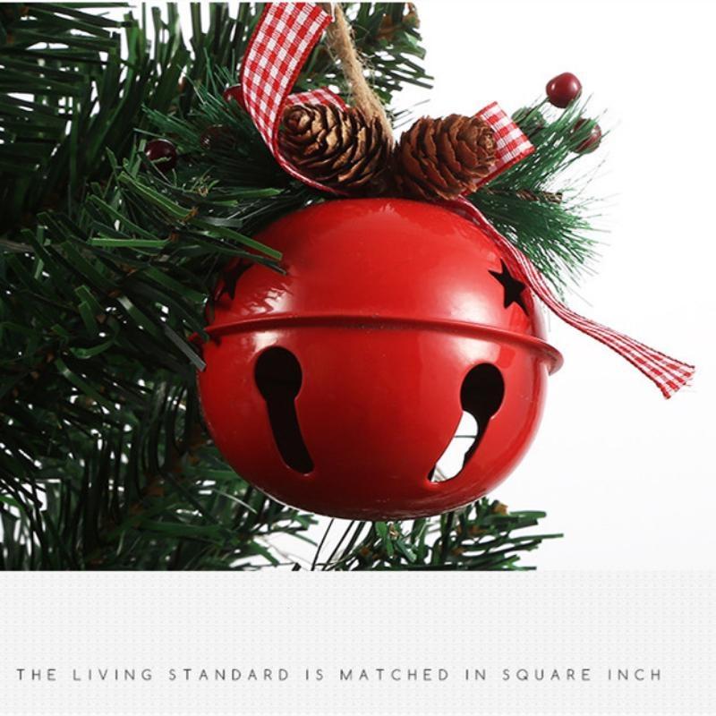 Christmas Iron Round Bell Decoration Accessories Twine Holly Berry Christmas Bell Pendant