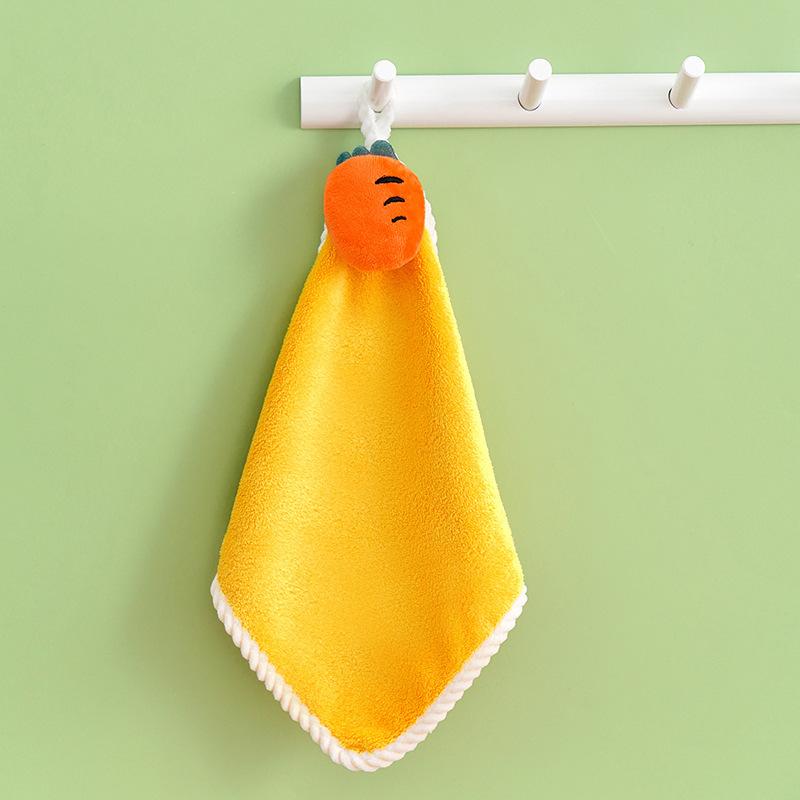 1/4Pcs Cute Blue Dinosaur Hanging Type Super Absorbent Coral Towel Cute Cartoon Design For Home Use Baby Hand Cleanning Wipe