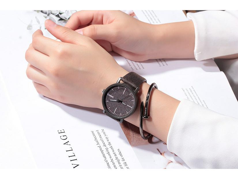 Korean Style Unisex Stone Texture Leather Belt Quartz Watch