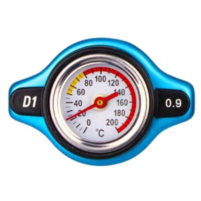 GRmkt Radiator Cap with Water Temperature Car Universal Blue Gauge, Cover, Fit, 0.9mm,