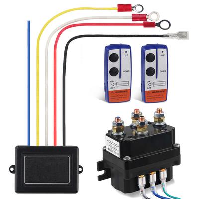 Contacteur de Treuil à Distance 12V 250A Solénoïde Contacteur Relais Solénoïde de Contrôle de Treuil Double Télécommande Sans Fil Récupération pour Jeep Voiture Camion