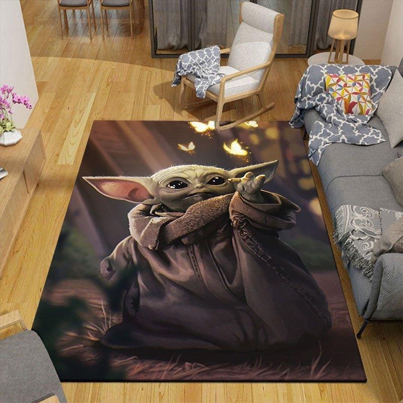 1pc Star wars Yoda Pattern Carpet Area Rug Non-slip Carpet Hand Washable Floor Mat Suitable For Living Room Bedroom Home Decor Room Decor Ch