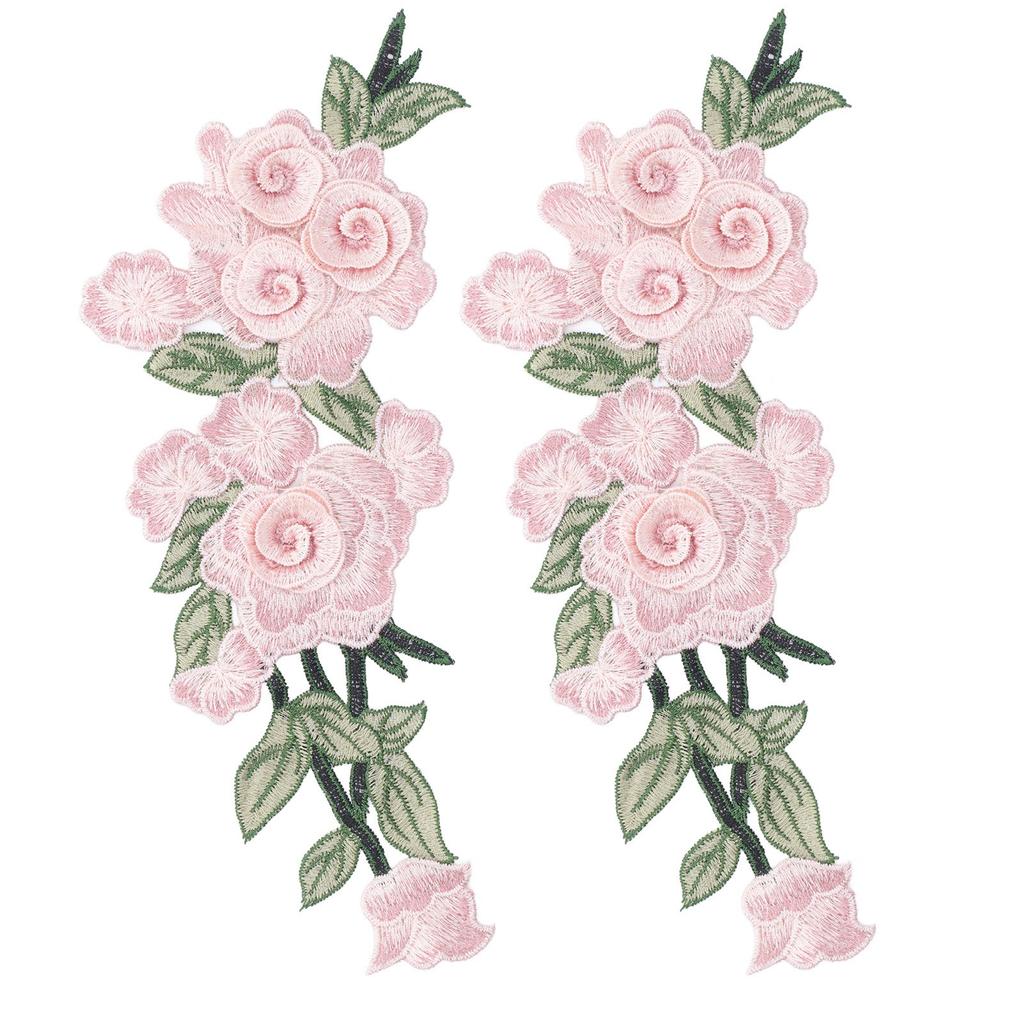 Embroidered Patch Sew On Flower Cotton Environmental Unique DIY Clothing Accessories for Vests Hats Rose