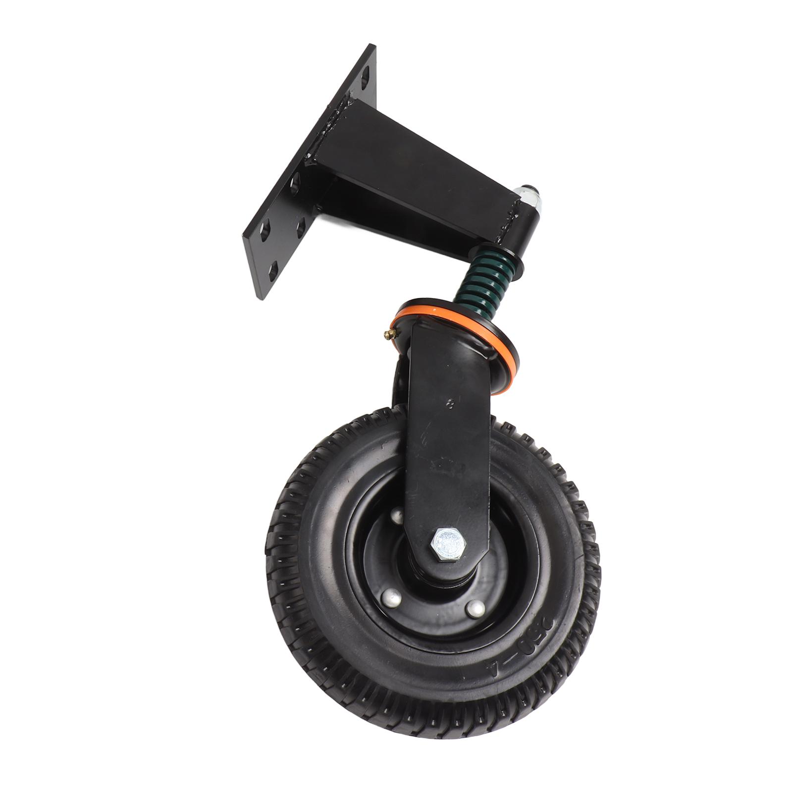 

Fence Gate Wheel Shock Absorption Spring Loaded Universal Rubber Caster for Various Terrains 600lb чёрный