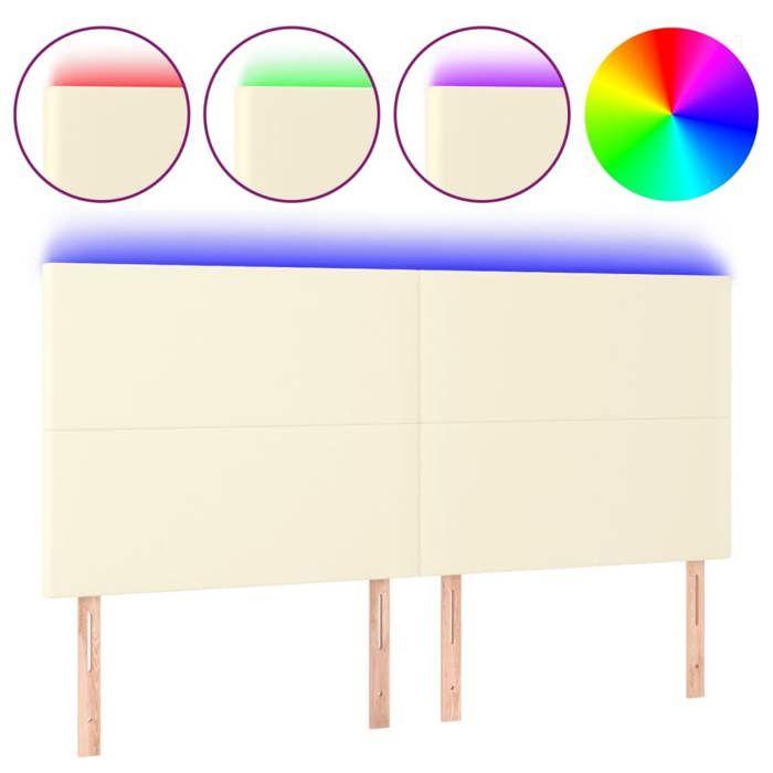 Tête de lit - MAISON EXCLUSIVE - 160x5x118/128 cm - Similicuir - LED intégrée - Hauteur réglable