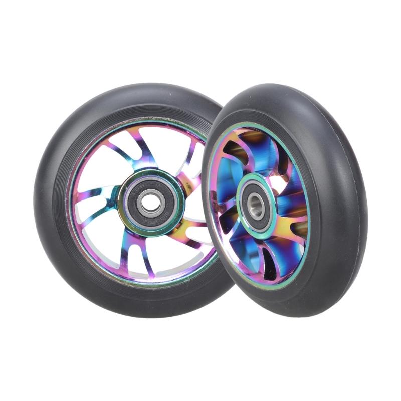 

2lots Scooters Replacement Wheel with Bearings Aluminum Alloys Scooters Wheel for Aggressive Trick Cycling 1