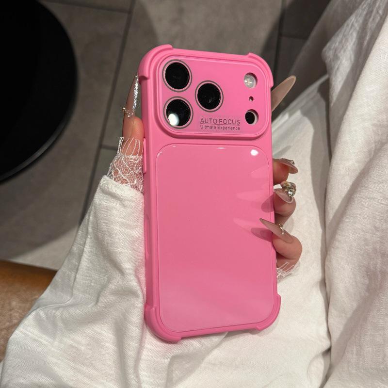 

Apple 17 Pro Max Case: Large Window Glass, Drop-Proof, Solid Color, 16/15 Compatible 16 Pro Max рожевий червоний колір