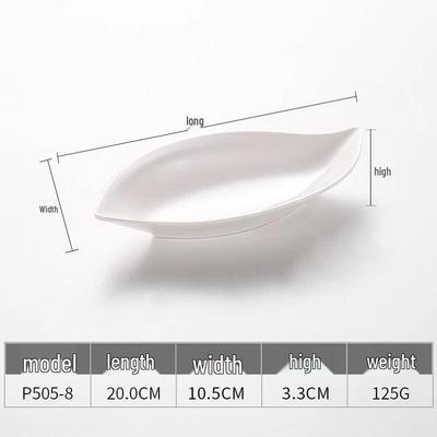 Yipan Melamine Boat-Shaped Three-Compartment Dumpling Plate (10-Pack)