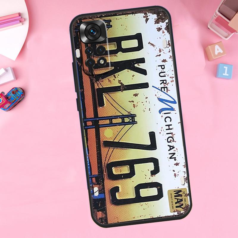 

Retro Funny License Plate For Xiaomi Redmi Note 14 10 11 12 13 15 Pro Plus Phone Case For Redmi 15C 14C 10C 12C 13C 15 Redmi Note 9 Pro