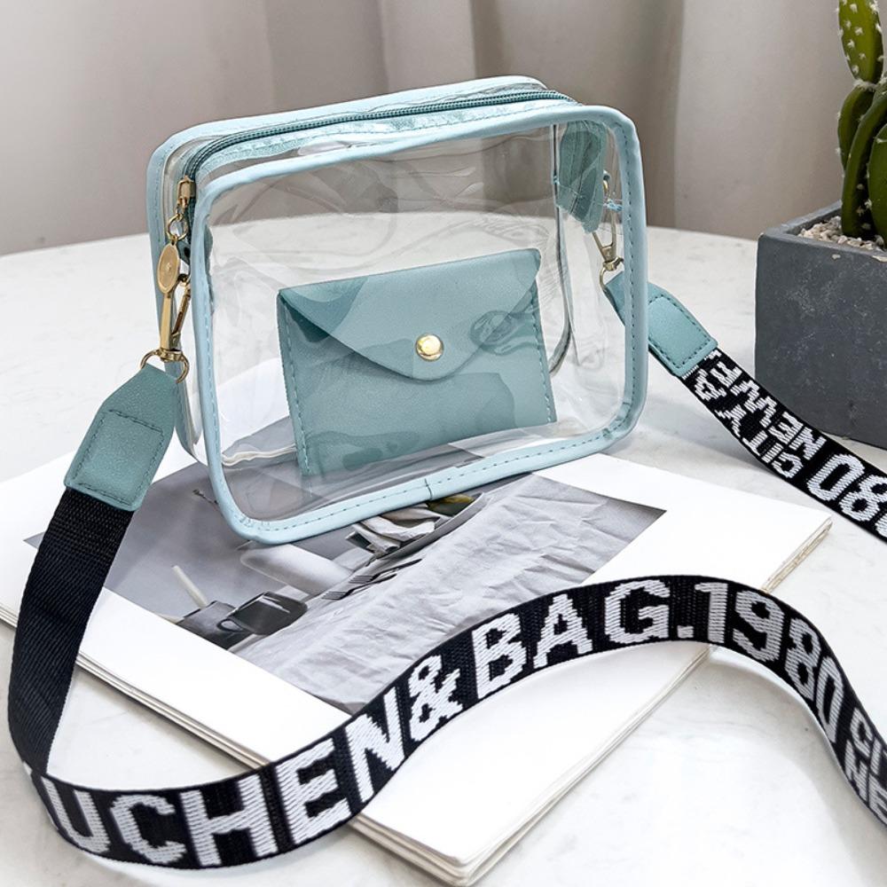 Korean Style PVC Jelly Bag Candy Color Shoulder Bag Simple Transparent Crossbody Bag Travel