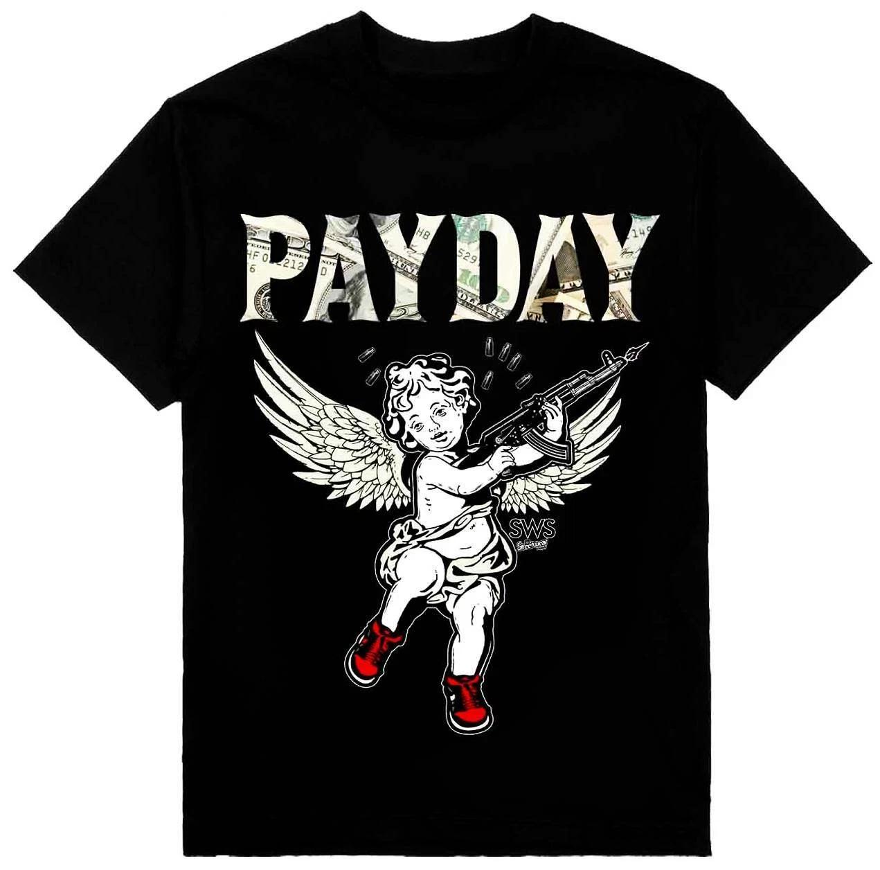 Payday Angel with AK Mens Heavyweight T-Shirt Print On Shaka Wear Tee XXXXL