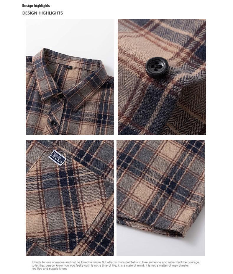 Men's Long Sleeve Plaid Shirt - Spring/Autumn Hong Kong Style Trendy Casual Jacket Top