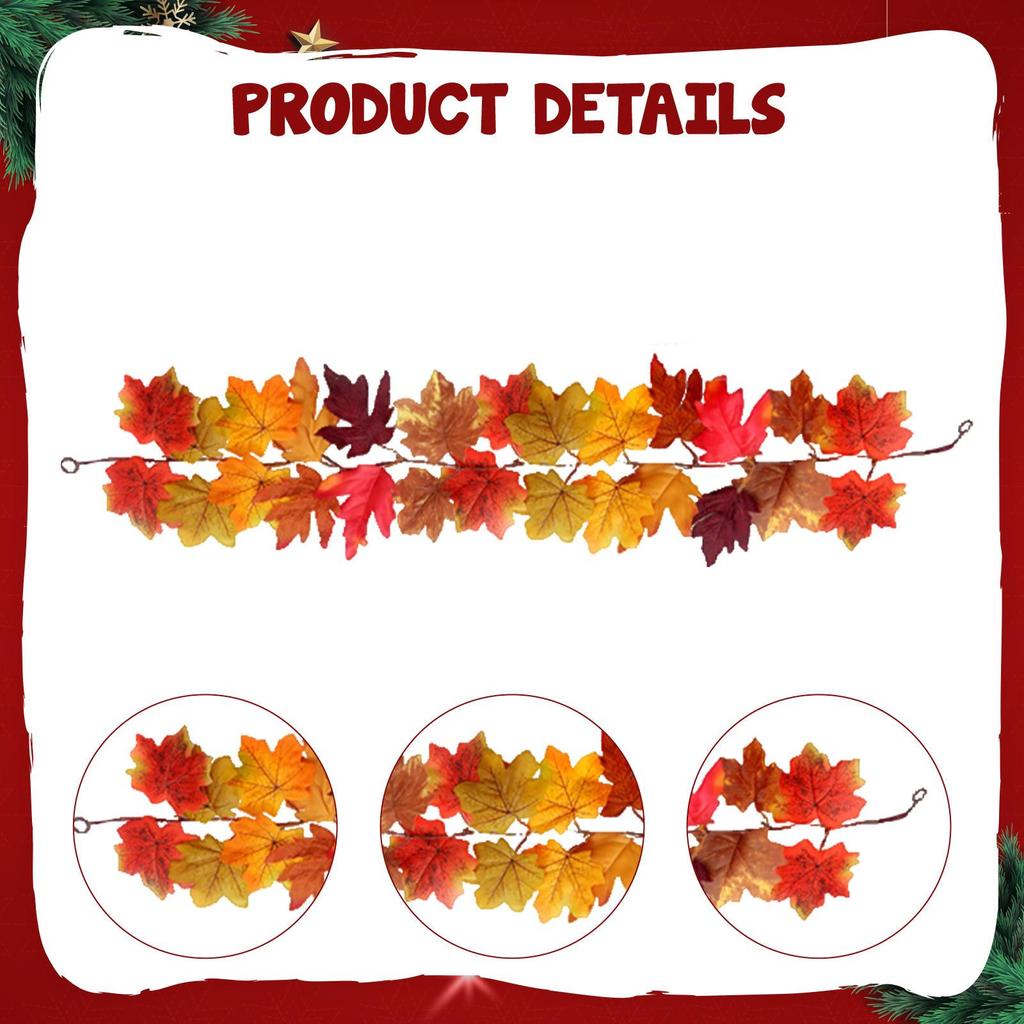Fall Leaf Garland Autumn Festival Christmas Realistic Artificial Indoor Ornament
