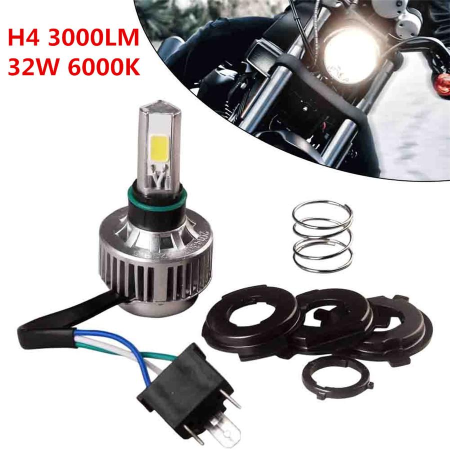 6500K 32W 3000LM COB LED HID White 360° Hi/Lo Beam H4 Motorcycle Headlight Front Light Bulb Lamp NEW