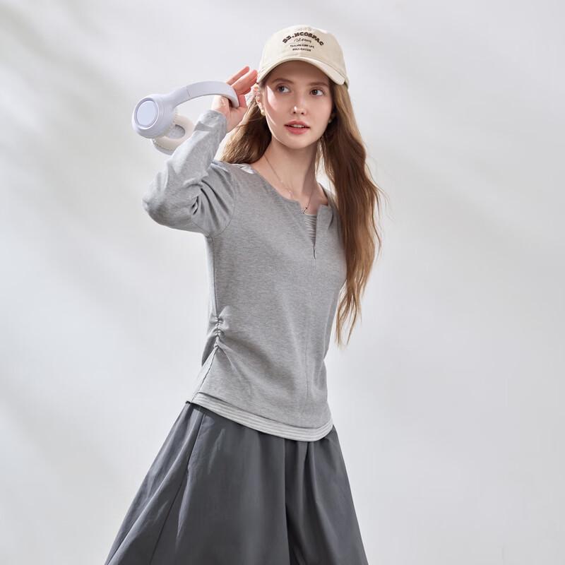 Betu Women's Faux Two-Piece Long Sleeve Top